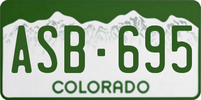 CO license plate ASB695