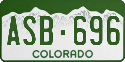 CO license plate ASB696