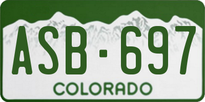 CO license plate ASB697