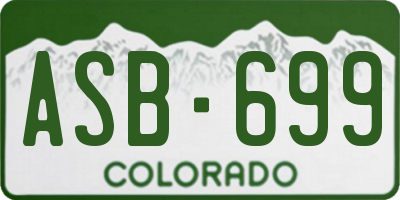 CO license plate ASB699
