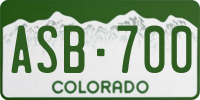 CO license plate ASB700