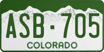 CO license plate ASB705