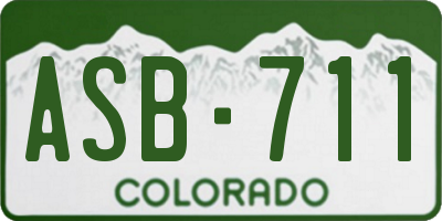 CO license plate ASB711