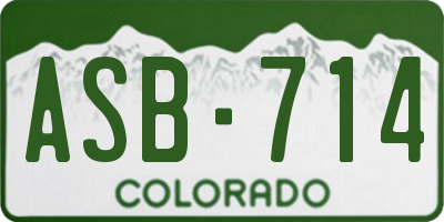 CO license plate ASB714