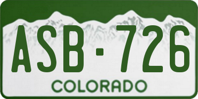 CO license plate ASB726