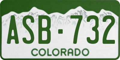 CO license plate ASB732