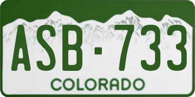 CO license plate ASB733