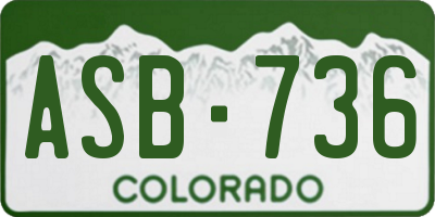 CO license plate ASB736