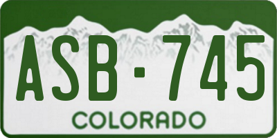 CO license plate ASB745