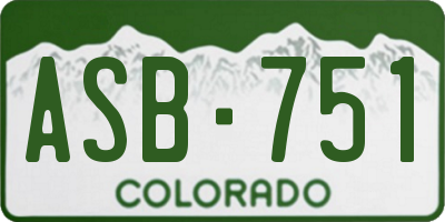 CO license plate ASB751