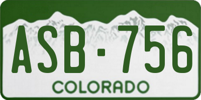 CO license plate ASB756