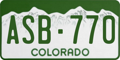 CO license plate ASB770