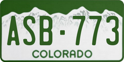 CO license plate ASB773