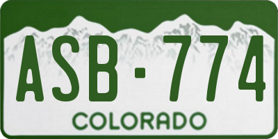 CO license plate ASB774