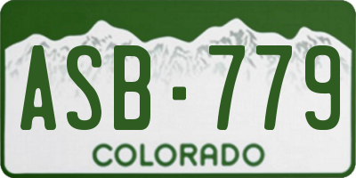 CO license plate ASB779