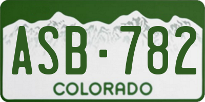 CO license plate ASB782