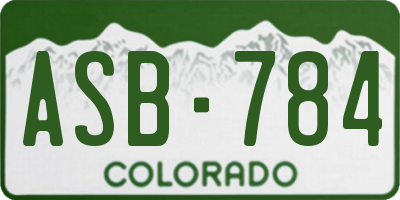 CO license plate ASB784