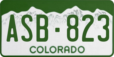 CO license plate ASB823
