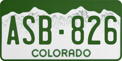 CO license plate ASB826