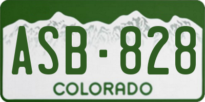 CO license plate ASB828