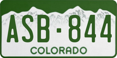 CO license plate ASB844