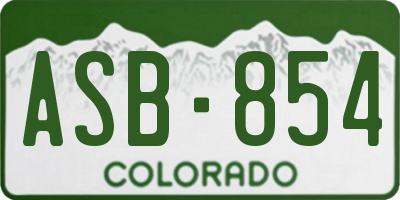 CO license plate ASB854