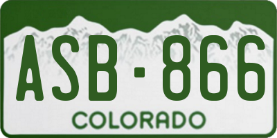 CO license plate ASB866