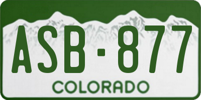 CO license plate ASB877