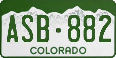 CO license plate ASB882
