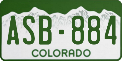 CO license plate ASB884