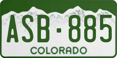 CO license plate ASB885