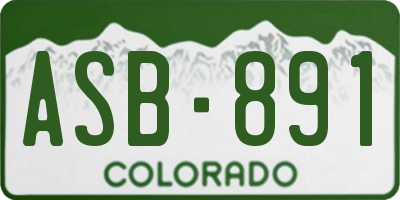 CO license plate ASB891