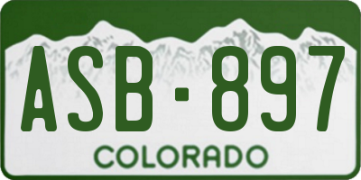 CO license plate ASB897