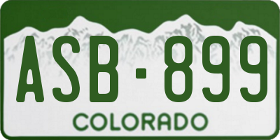 CO license plate ASB899