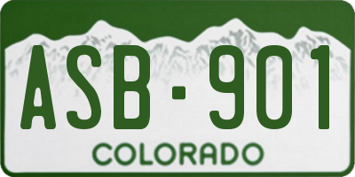 CO license plate ASB901