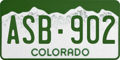 CO license plate ASB902