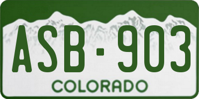 CO license plate ASB903
