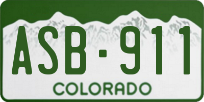 CO license plate ASB911