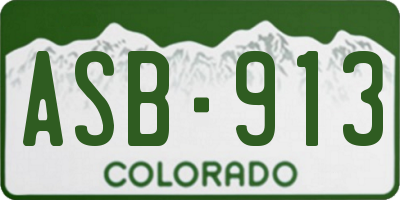 CO license plate ASB913