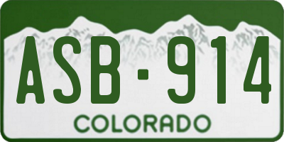 CO license plate ASB914