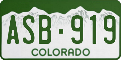 CO license plate ASB919