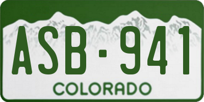 CO license plate ASB941