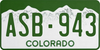 CO license plate ASB943