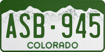 CO license plate ASB945
