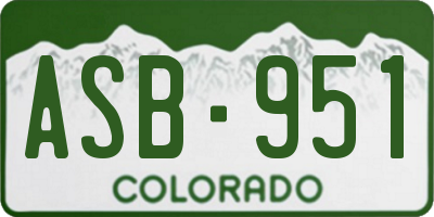 CO license plate ASB951