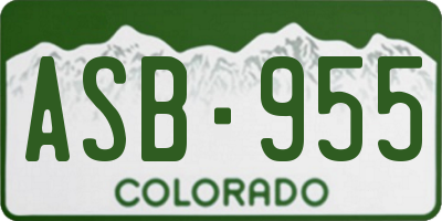 CO license plate ASB955