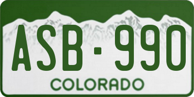 CO license plate ASB990