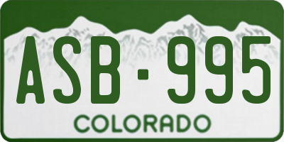 CO license plate ASB995