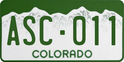 CO license plate ASC011