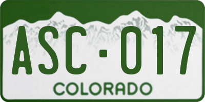 CO license plate ASC017